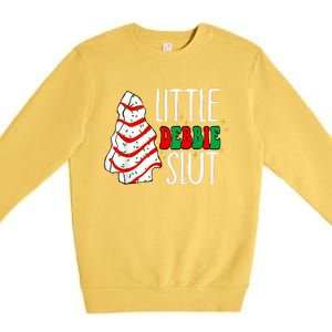 Littie Debbie Slut Funny Christmas Tree Cakes Xmas Black Premium Crewneck Sweatshirt