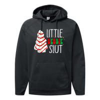 Littie Debbie Slut Funny Christmas Tree Cakes Xmas Black Performance Fleece Hoodie