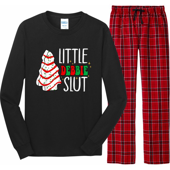 Littie Debbie Slut Funny Christmas Tree Cakes Xmas Black Long Sleeve Pajama Set