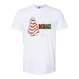 Littie Debbie Slut Funny Christmas Tree Cakes Xmas Black Softstyle CVC T-Shirt