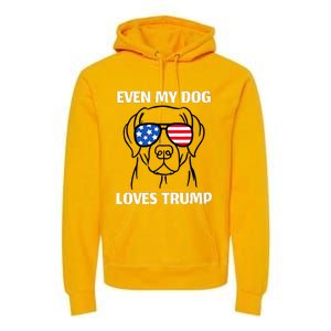 Labrador Dog Sunglasses Usa Flag Even My Dog Loves Trump Premium Hoodie