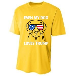 Labrador Dog Sunglasses Usa Flag Even My Dog Loves Trump Performance Sprint T-Shirt