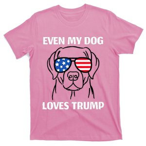 Labrador Dog Sunglasses Usa Flag Even My Dog Loves Trump T-Shirt