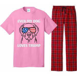 Labrador Dog Sunglasses Usa Flag Even My Dog Loves Trump Pajama Set