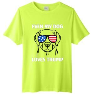 Labrador Dog Sunglasses Usa Flag Even My Dog Loves Trump Tall Fusion ChromaSoft Performance T-Shirt