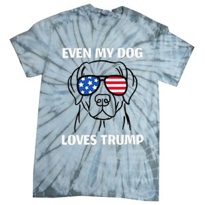 Labrador Dog Sunglasses Usa Flag Even My Dog Loves Trump Tie-Dye T-Shirt