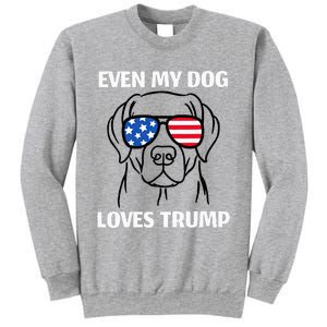 Labrador Dog Sunglasses Usa Flag Even My Dog Loves Trump Sweatshirt