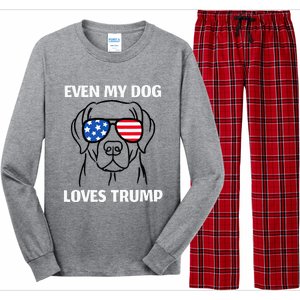 Labrador Dog Sunglasses Usa Flag Even My Dog Loves Trump Long Sleeve Pajama Set