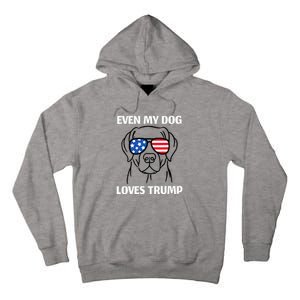 Labrador Dog Sunglasses Usa Flag Even My Dog Loves Trump Tall Hoodie