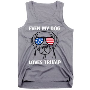 Labrador Dog Sunglasses Usa Flag Even My Dog Loves Trump Tank Top