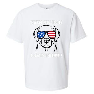 Labrador Dog Sunglasses Usa Flag Even My Dog Loves Trump Sueded Cloud Jersey T-Shirt