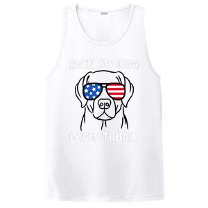 Labrador Dog Sunglasses Usa Flag Even My Dog Loves Trump PosiCharge Competitor Tank