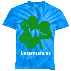 Lucky Dinosaur St Patricks Day Irish Shamrock Luckysaurus Gift Kids Tie-Dye T-Shirt