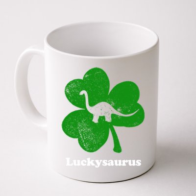 Lucky Dinosaur St Patricks Day Irish Shamrock Luckysaurus Gift Coffee Mug