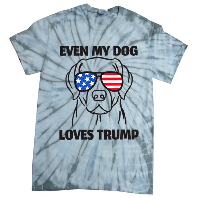 Labrador Dog Sunglasses Usa Flag Even My Dog Loves Trump Tie-Dye T-Shirt