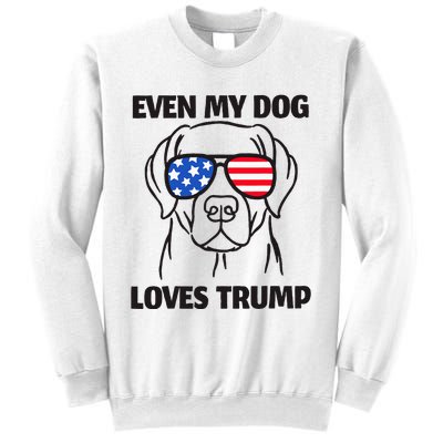 Labrador Dog Sunglasses Usa Flag Even My Dog Loves Trump Sweatshirt