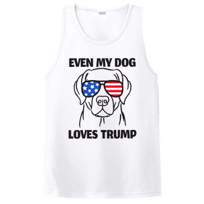 Labrador Dog Sunglasses Usa Flag Even My Dog Loves Trump PosiCharge Competitor Tank