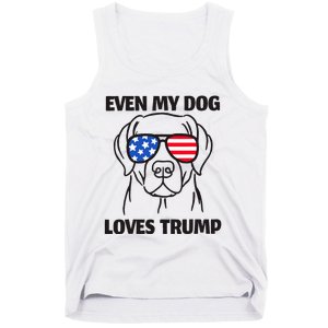 Labrador Dog Sunglasses Usa Flag Even My Dog Loves Trump Tank Top