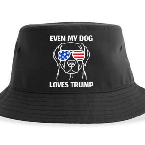 Labrador Dog Sunglasses Usa Flag Even My Dog Loves Trump Sustainable Bucket Hat