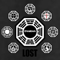 Lost Dharma Station Logos Gift 7 Panel Mesh Trucker Snapback Hat