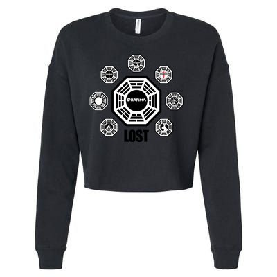 Lost Dharma Station Logos Gift Cropped Pullover Crew