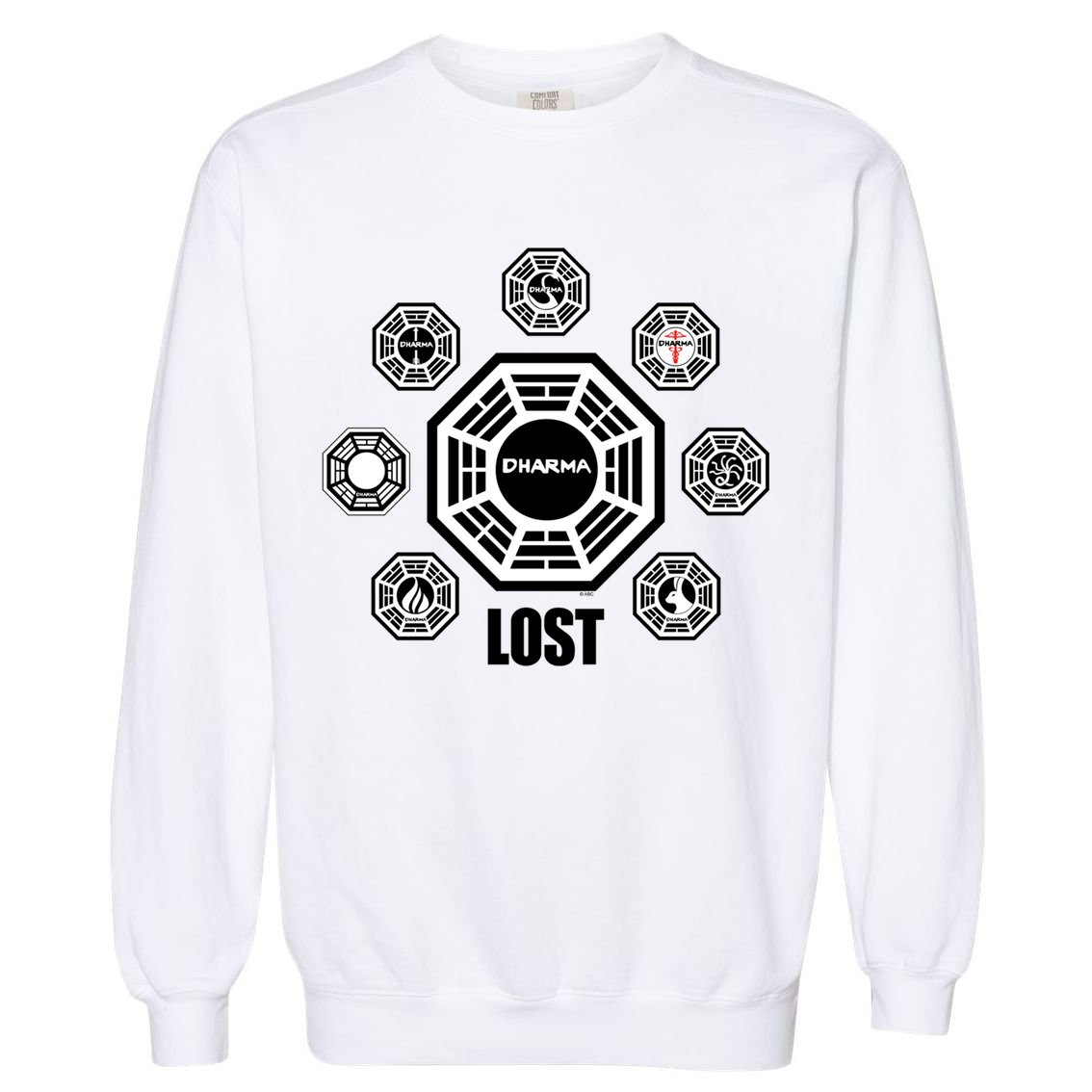 Lost Dharma Station Logos Gift Garment-Dyed Sweatshirt