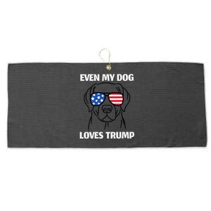 Labrador Dog Sunglasses Usa Flag Even My Dog Loves Trump Large Microfiber Waffle Golf Towel