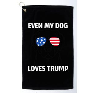 Labrador Dog Sunglasses Usa Flag Even My Dog Loves Trump Platinum Collection Golf Towel