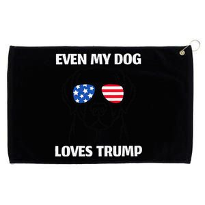 Labrador Dog Sunglasses Usa Flag Even My Dog Loves Trump Grommeted Golf Towel