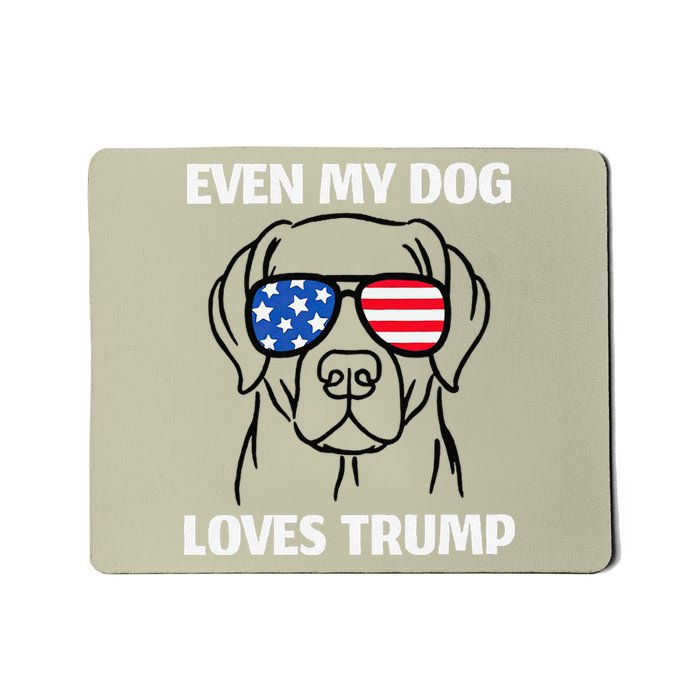 Labrador Dog Sunglasses Usa Flag Even My Dog Loves Trump Mousepad