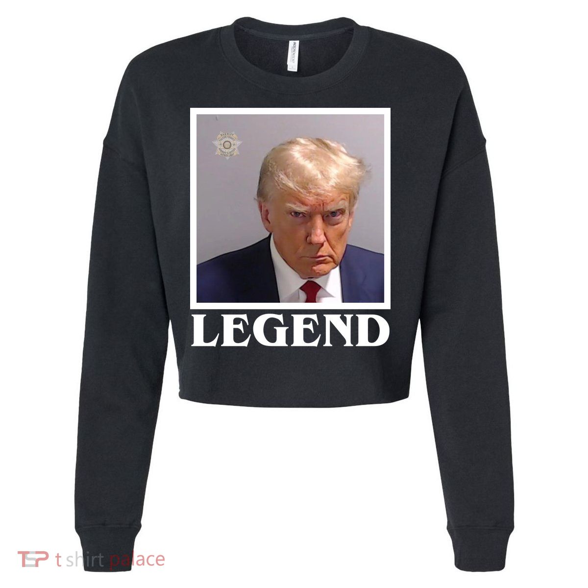 Legend Donald Trump Mugshot Pro Trump Cropped Pullover Crew
