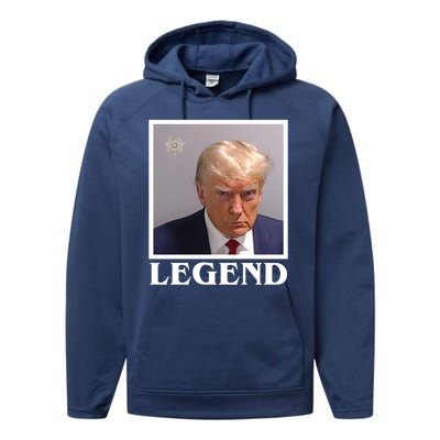 Legend Donald Trump Mugshot Pro Trump Performance Fleece Hoodie