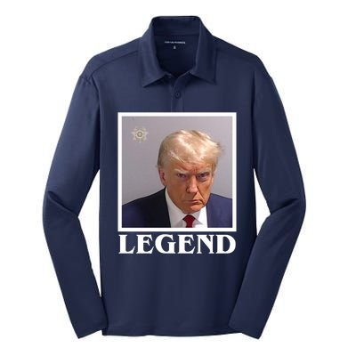 Legend Donald Trump Mugshot Pro Trump Silk Touch Performance Long Sleeve Polo