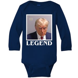 Legend Donald Trump Mugshot Pro Trump Baby Long Sleeve Bodysuit