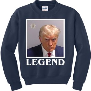 Legend Donald Trump Mugshot Pro Trump Kids Sweatshirt