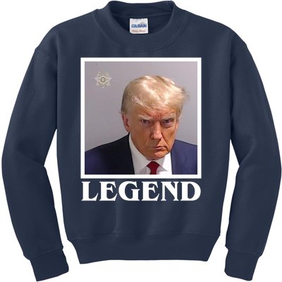 Legend Donald Trump Mugshot Pro Trump Kids Sweatshirt