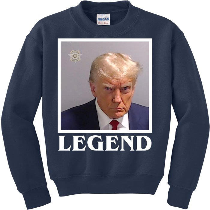 Legend Donald Trump Mugshot Pro Trump Kids Sweatshirt