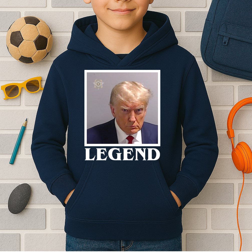 Legend Donald Trump Mugshot Pro Trump Kids Hoodie