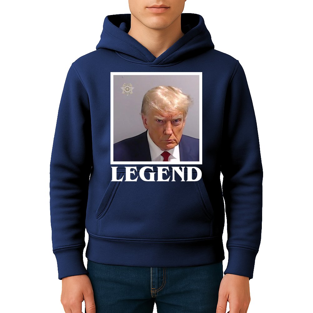 Legend Donald Trump Mugshot Pro Trump Kids Hoodie