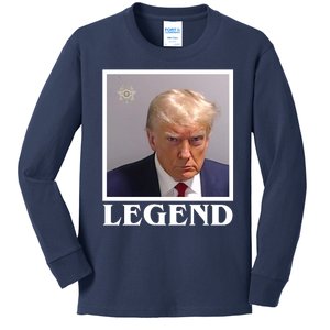 Legend Donald Trump Mugshot Pro Trump Kids Long Sleeve Shirt