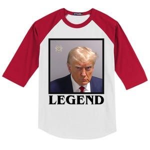 Legend Donald Trump Mugshot Pro Trump Kids Colorblock Raglan Jersey