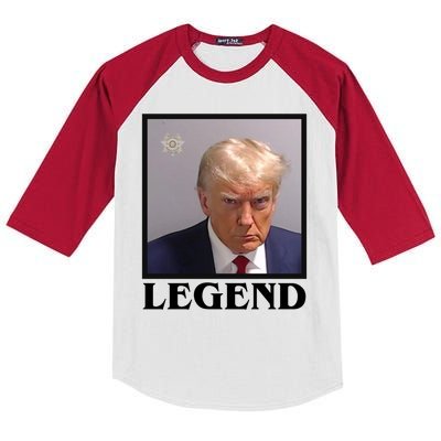 Legend Donald Trump Mugshot Pro Trump Kids Colorblock Raglan Jersey