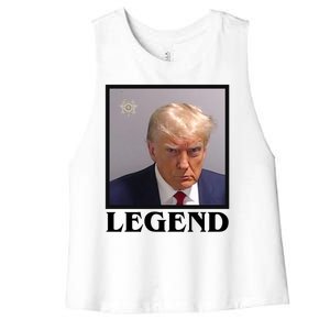 Legend Donald Trump Mugshot Pro Trump Women's Racerback Cropped Tank