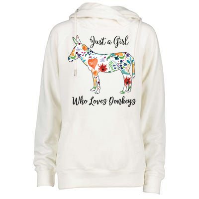 LOVES DONKEYS Tee Womens Funnel Neck Pullover Hood