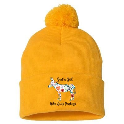 LOVES DONKEYS Tee Pom Pom 12in Knit Beanie