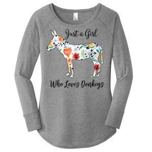 LOVES DONKEYS Tee Women's Perfect Tri Tunic Long Sleeve Shirt