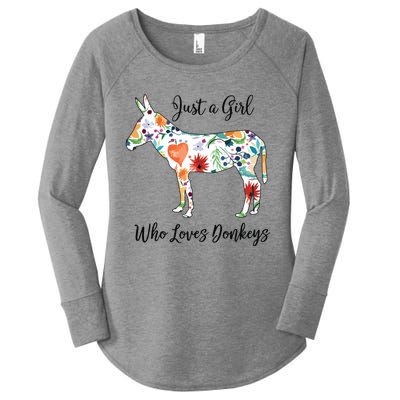 LOVES DONKEYS Tee Women's Perfect Tri Tunic Long Sleeve Shirt