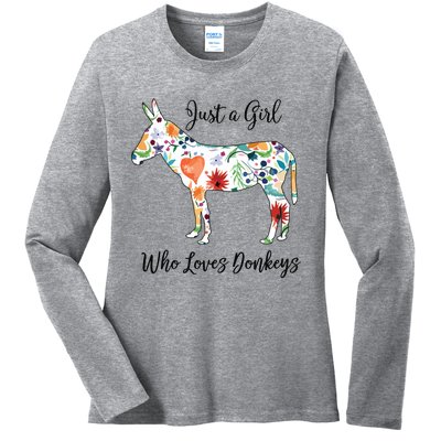 LOVES DONKEYS Tee Ladies Long Sleeve Shirt