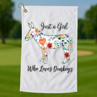 LOVES DONKEYS Tee Golf Towel