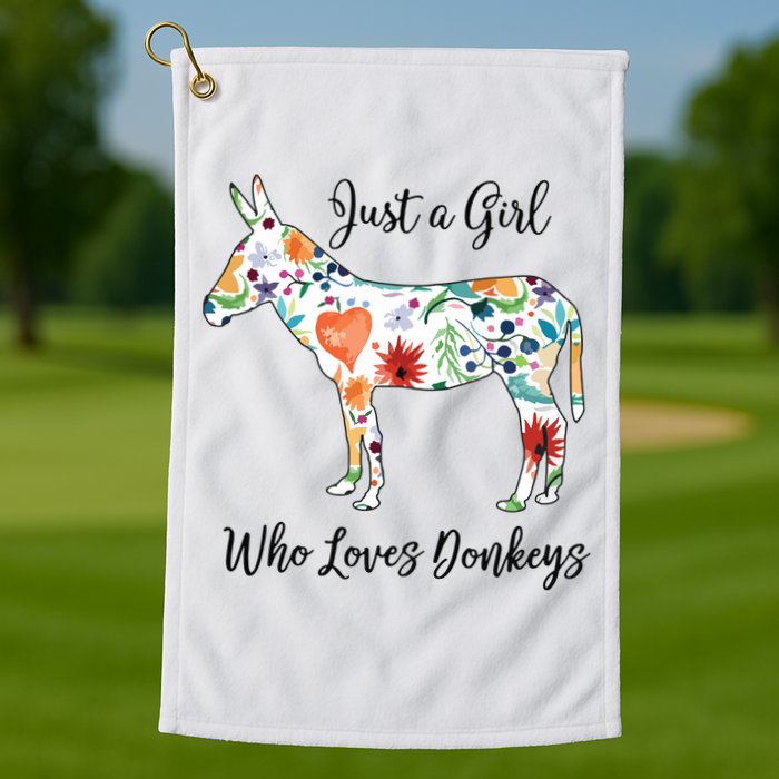 LOVES DONKEYS Tee Golf Towel